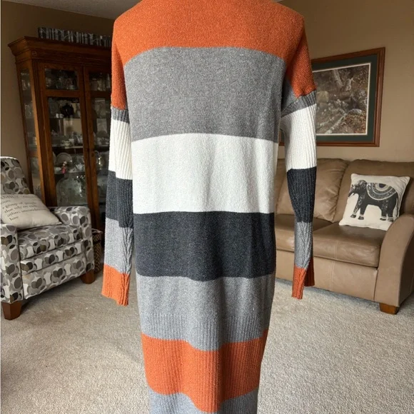 Colorblock Long Cardigan Sweater S - Picture 3 of 9